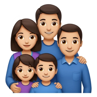 Hispanic family of five: mom, dad, two boys, one girl, all with medium skin and dark brown hair sticker