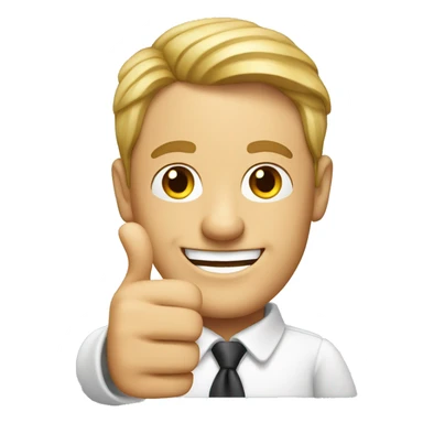 Smiling German man showing thumbs up  sticker