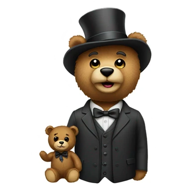 Gentlemen teddy bear  sticker