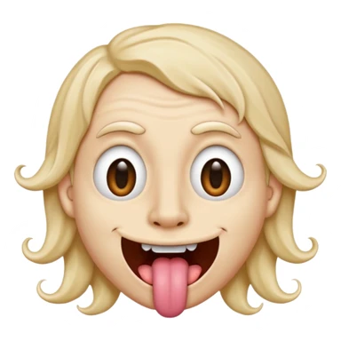 Ojos en forma de equis boca ondulada y con lengua afuera del lado izquierdo como el logo de nirvana sticker