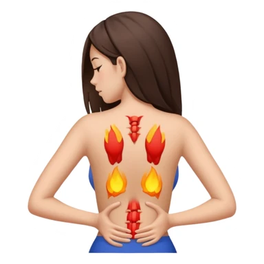 brunette girl has back pain sticker