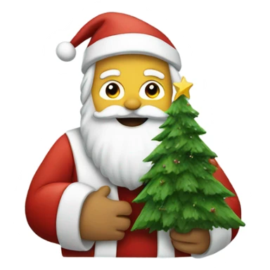 Giant Santa with a Christmas tree sticker