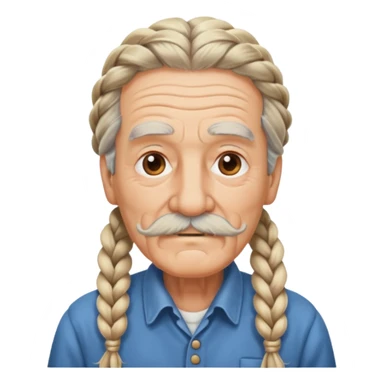 very old,  and mustached, haired, braided, sticker