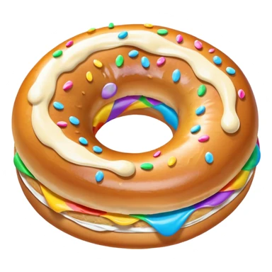  🥯 realistic with rianbow ice cream inside  sticker