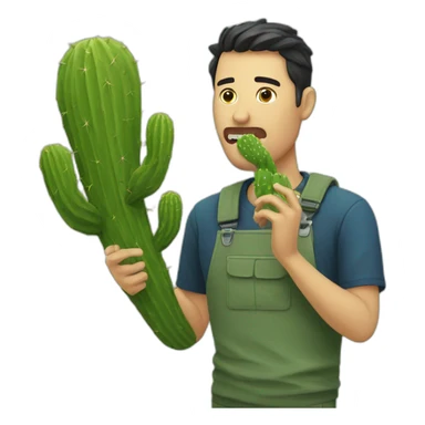 man eat cactus sticker