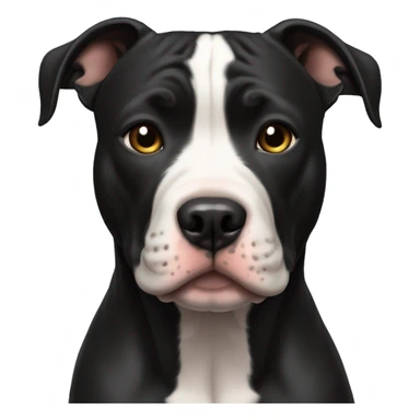 Perro pitbull negro con una dueña, piel clara ,pelo corto y negro  sticker