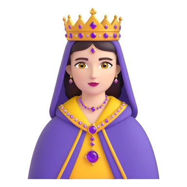 Empress Theodora wearing a jeweled crown and purple cloak sticker