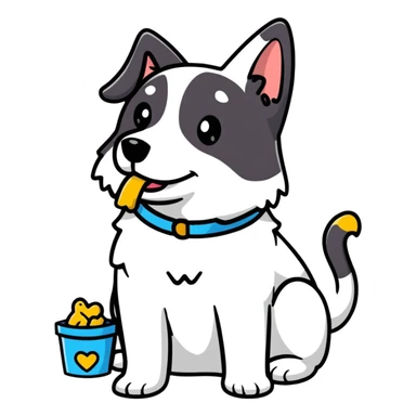 dog training with treats sticker