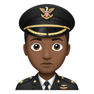 Uma pessoa, preto e branco, como se fosse as televisões de antigamente sem cor. Corte tipo militar, com duas sobrancelhas com risquinhos sticker