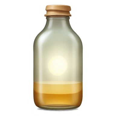 glass bottle with light tea sticker