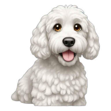 white cockapoo sticker