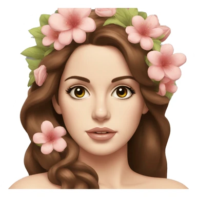 lana del rey with flowers in her hair sticker