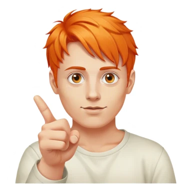 Super realistic Donald Trump pointing index finger up, realistic eyes sticker