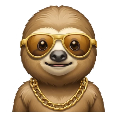 Sloth with sunglasses and gold chains sticker