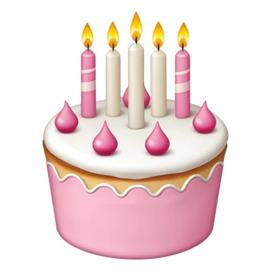 torta de cumpleaños rosa y blanca  linda  que tenga velitas sticker