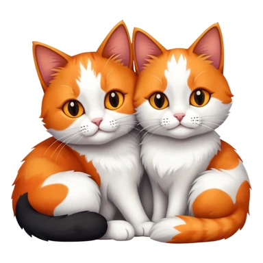 two cats cuddling together sticker