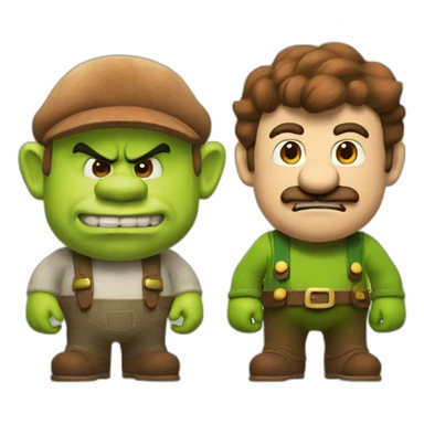 mario vs shrek sticker