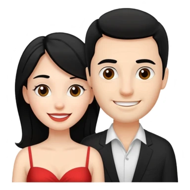 A white woman and man on their honeymoon (black hair) sticker