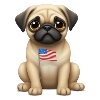 Pug puppy in veteran’s day  sticker