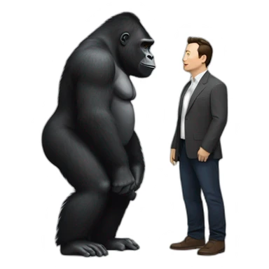 Gorilla meeting Elon Musk sticker