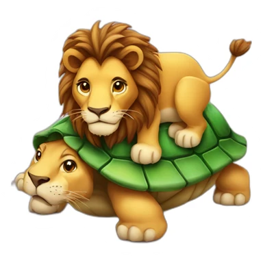 Lion sur tortue sticker
