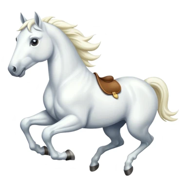 Creat a white horse running sticker