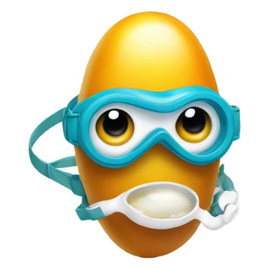 Peanut with a fried egg dressed as a scuba diver sticker