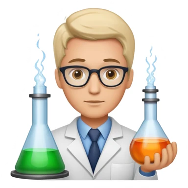 Scientist with cylinder sticker