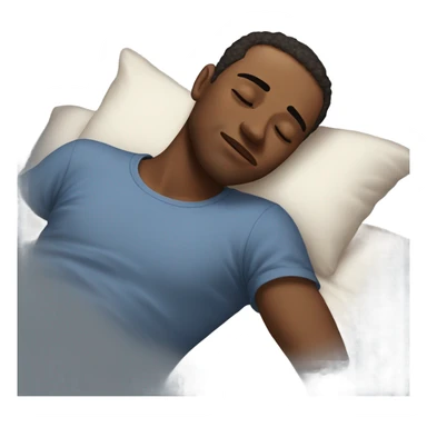 Men sleeping driming about a hug sticker