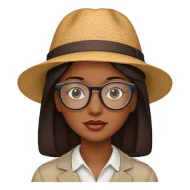 black woman wearing hats and glasses sticker