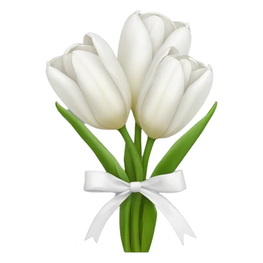 white tulip bouquet  with a white bow sticker
