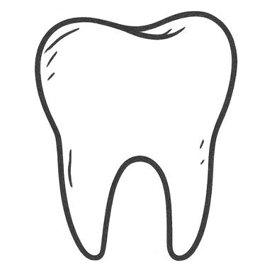 single tooth minimal hand drawn black outline sticker