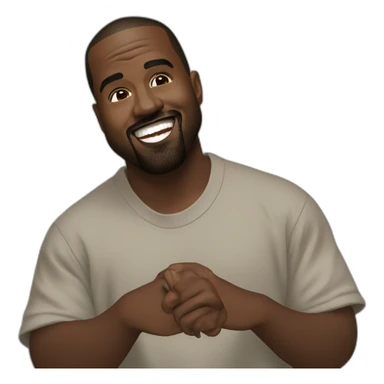 Kanye west smiling with hands sticker