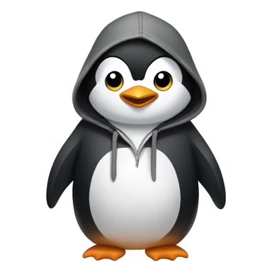 Penguin wearing a hoodie sticker