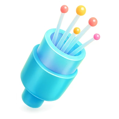 An optical cable illustrated in a playful and vibrant style, representing the fun and exciting aspects of high-speed internet. sticker