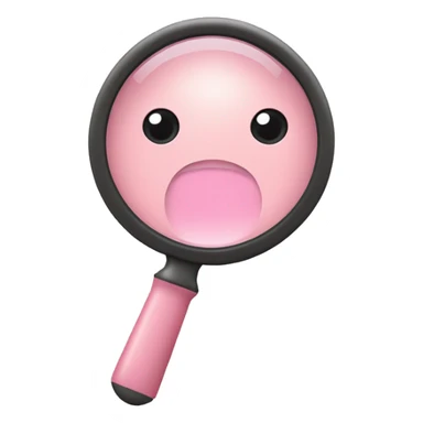 baby pink magnifying glass sticker