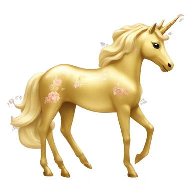 Gold unicorn with floral pattern on it pretty feminine sticker
