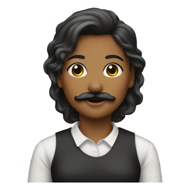 Mustach girl sticker