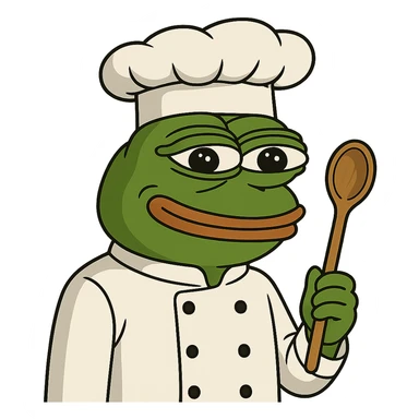 pepe the frog as a chef sticker