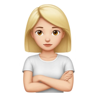 A woman’s Arms crossing over her neck sticker