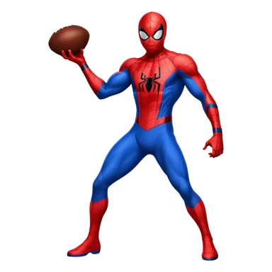 Spider-Man with a football sticker