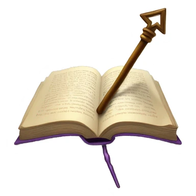 A book with a magic shadow wand, representing fantasy and imagination. sticker