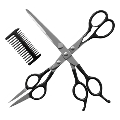barber shop, scissors & comb. sticker