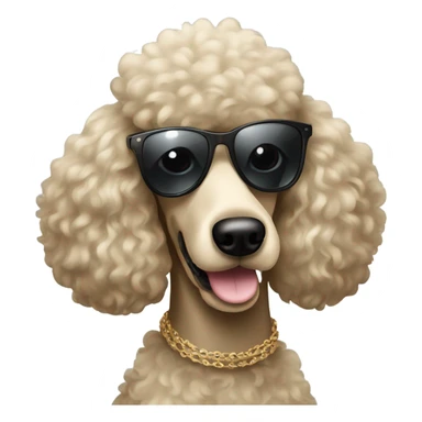 Poodle with cool glasses sticker