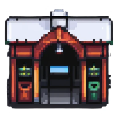 tiny simple train station icon, modern colors, minimal details, small size sticker