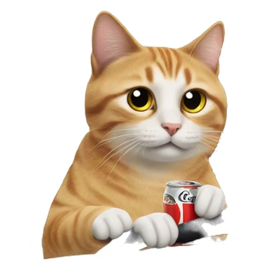 Cat drinking a Coke while driving  sticker