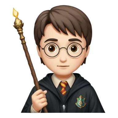 harry potter holding wand sticker