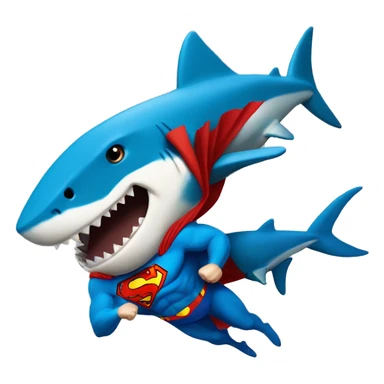 Superman is a shark fly  sticker