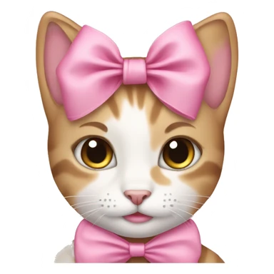 Girl cat with pink bow sticker