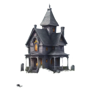 Romantically overgrown Haunting graveyard field Victorian mansion birdhouse  sticker